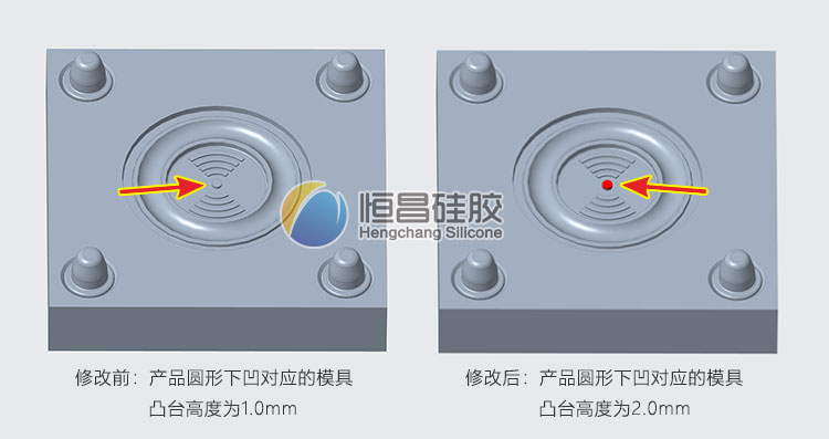 硅胶产品典型减胶在模具中的修改