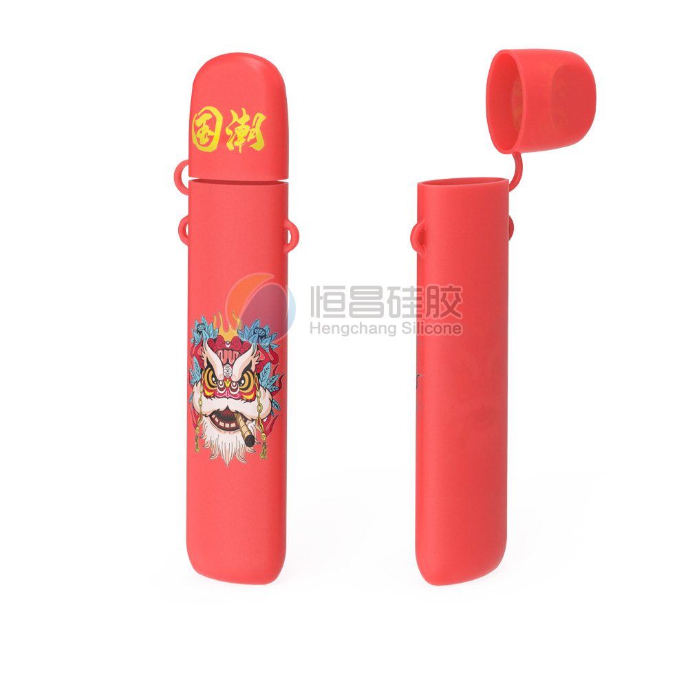 电子烟硅胶套开模定做_印刷彩色图标的硅胶套-5