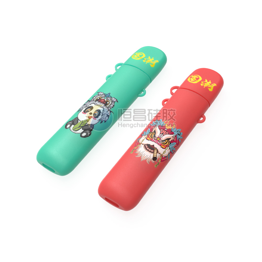 电子烟硅胶套开模定做_印刷彩色图标的硅胶套-6