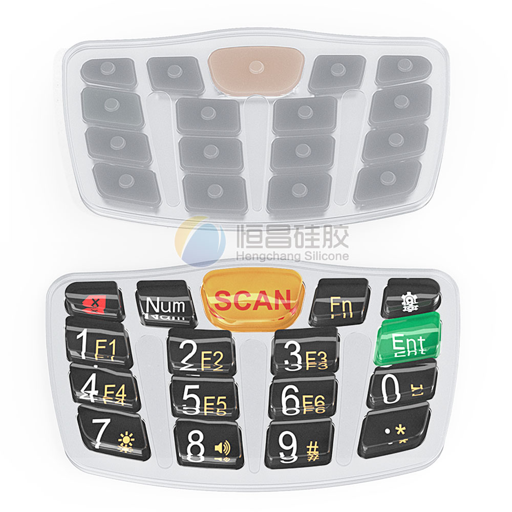 PC或亚克力透明水晶按键_字符不磨损的P+R键盘开模定做
